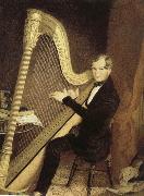 unknow artist an early 19th century pedal harp player Spain oil painting reproduction